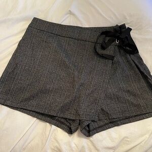 City chic plaid wrap front plaid skort